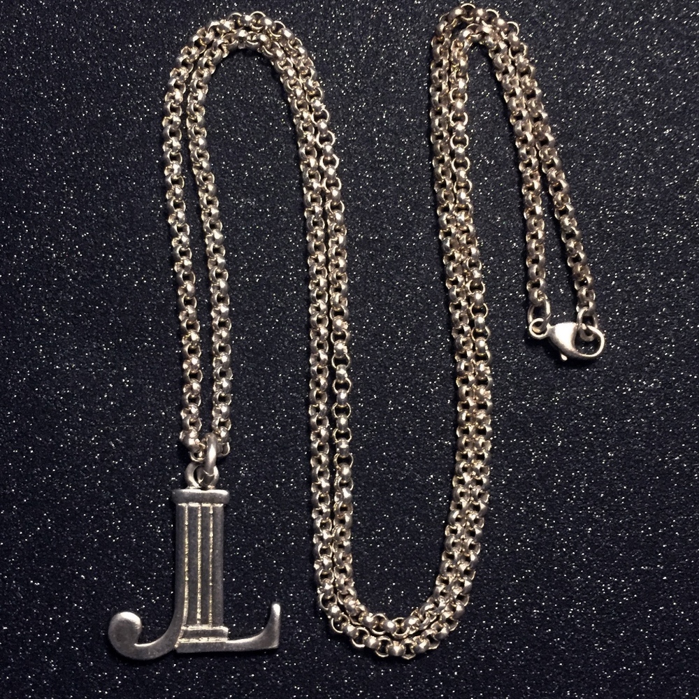 Dainty Monogram "L" w/Column, 925 6.9g, 18"